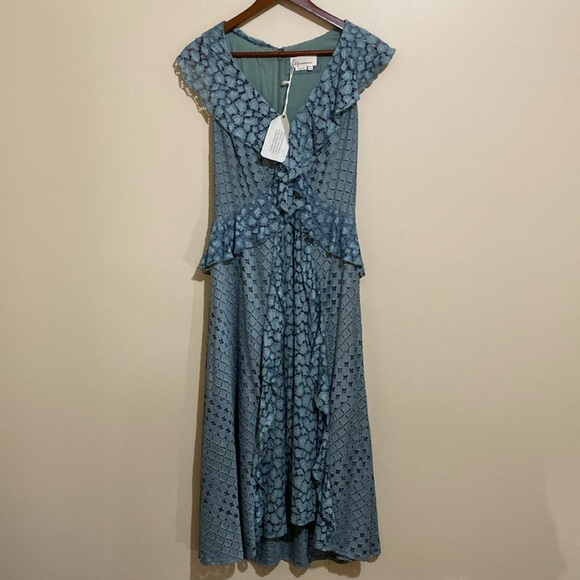 NWOT Anthropologie Antoinette Lace V Neck Midi Dress Size 6 - Picture 4 of 6
